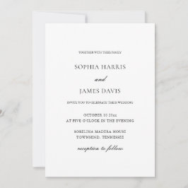 Convites Casamento Minimalista Branco Elegante