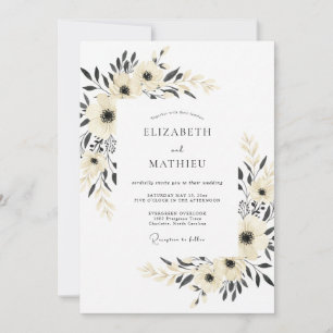Convites Casamento Minimalista Carvão Sereno