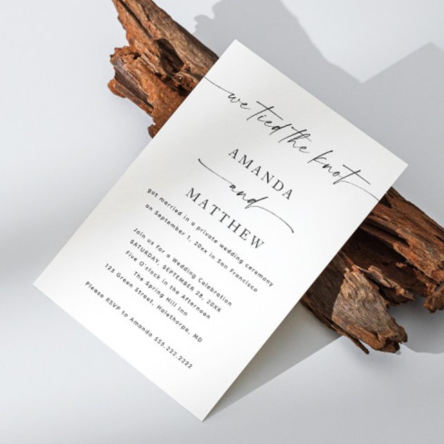 Convites Casamento Minimalista - Celebração Pós-Casamento (Criador carregado)