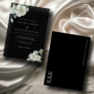 Convites Casamento Minimalista Chic Eucalyptus Black & Whit