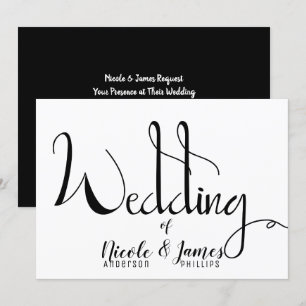 Convites Casamento Minimalista Chic Preto e Branco