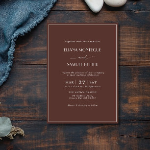 Convites Casamento Minimalista Chocolate Dinheiro Antigo Fr