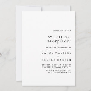 Convites Casamento Minimalista Clássico de Caligrafia Recep