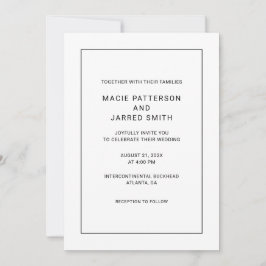 Convites Casamento Minimalista Clássico Elegante Moderno