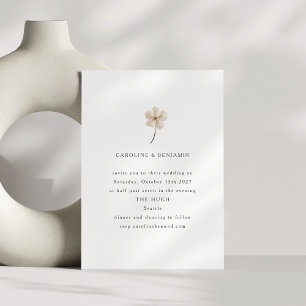 Convites Casamento Minimalista com Flores Silvestres em Aqu