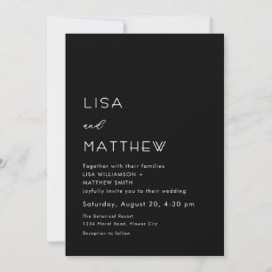 Convites Casamento Minimalista com Gravata Preta