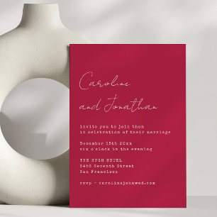 Convites Casamento Minimalista com Tipo de Máquina de Escre