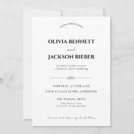 Convites Casamento Minimalista com Tipografia Moderna Elega