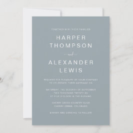 Convites Casamento Minimalista com Tipografia Moderna em Az