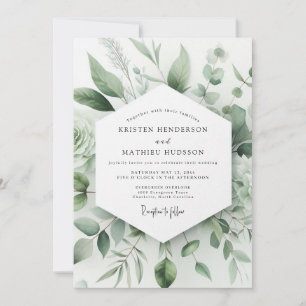 Convites Casamento Minimalista com Verde Salvia