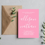 Convites Casamento Minimalista Cor-de-Rosa Balé Verdadeiro<br><div class="desc">Este simples e maravilhoso convite de casamento é perfeito para o minimalista de todos nós! Por favor,  entre em contato comigo se você quiser ajuda para personalizar a parte de texto deste convite para casamento.</div>