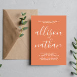 Convites Casamento Minimalista Coral Verdadeiro Simplicidad<br><div class="desc">Este simples e maravilhoso convite de casamento é perfeito para o minimalista de todos nós! Por favor,  entre em contato comigo se você quiser ajuda para personalizar a parte de texto deste convite para casamento.</div>