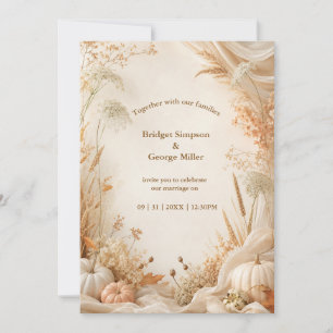 Convites Casamento minimalista cottagecore de Outono em Pra