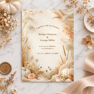 Convites Casamento minimalista cottagecore de Outono em Pra