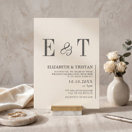 Convites Casamento Minimalista Creme Macio Elegante