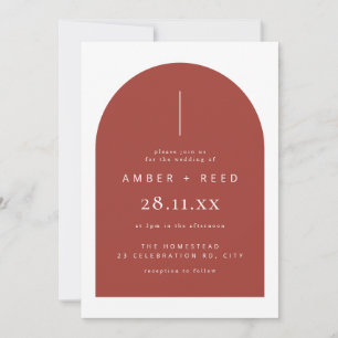 Convites Casamento Minimalista da Arca Moderna de Terracott