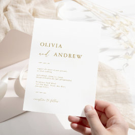 Convites Casamento Minimalista da Caligrafia Dourada Modern