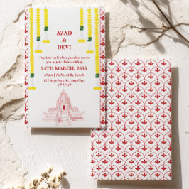 Convites Casamento Minimalista da Índia Meridional