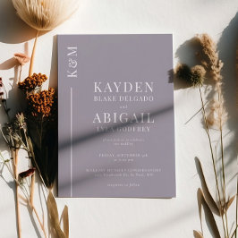 Convites Casamento Minimalista da Linha Limpa Lilac