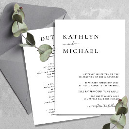 Convites Casamento Minimalista Da Tipografia Moderna