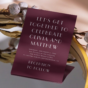 Convites Casamento minimalista da tipografia moderna e bril