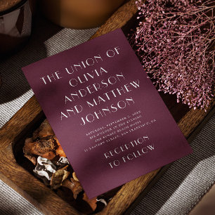 Convites Casamento minimalista da tipografia moderna e bril