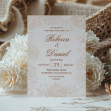 Casamento Minimalista de Arte de Linha Floral Bege