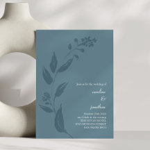 Casamento Minimalista de Azul Botânico Elegante