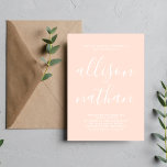 Convites Casamento Minimalista de Blush de Simplicidade Ver<br><div class="desc">Este simples e maravilhoso convite de casamento é perfeito para o minimalista de todos nós! Por favor,  entre em contato comigo se você quiser ajuda para personalizar a parte de texto deste convite para casamento.</div>
