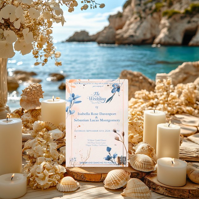 Convites Casamento Minimalista de Boêmian Dusty e Cobre (Criador carregado)