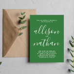 Convites Casamento Minimalista de campo 1 Simplicidade Verd<br><div class="desc">Este simples e maravilhoso convite de casamento é perfeito para o minimalista de todos nós! Por favor,  entre em contato comigo se você quiser ajuda para personalizar a parte de texto deste convite para casamento.</div>