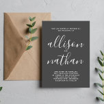 Convites Casamento Minimalista de Carvão 1 Verdadeiro<br><div class="desc">Este simples e maravilhoso convite de casamento é perfeito para o minimalista de todos nós! Por favor,  entre em contato comigo se você quiser ajuda para personalizar a parte de texto deste convite para casamento.</div>