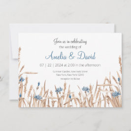 Convites Casamento Minimalista de Casamento de Verão de Flo