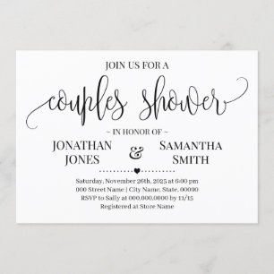 Convites Casamento Minimalista de Chás Modernos Simples