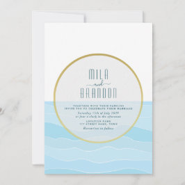 Convites Casamento Minimalista de Destino na Praia