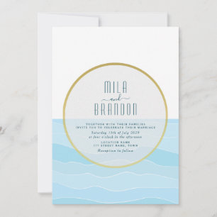 Convites Casamento Minimalista de Destino na Praia