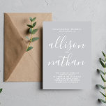 Convites Casamento Minimalista De Escrita Sterling De Verda<br><div class="desc">Este simples e maravilhoso convite de casamento é perfeito para o minimalista de todos nós! Por favor,  entre em contato comigo se você quiser ajuda para personalizar a parte de texto deste convite para casamento.</div>