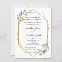Casamento Minimalista de festa de noivado de ouro
