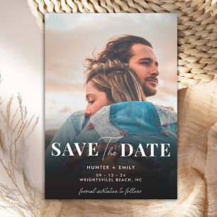 Convites Casamento Minimalista de Foto Digital Save the Dat
