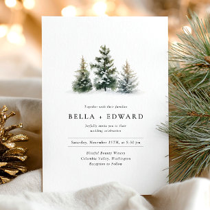 Convites Casamento Minimalista de inverno do Natal Moderno