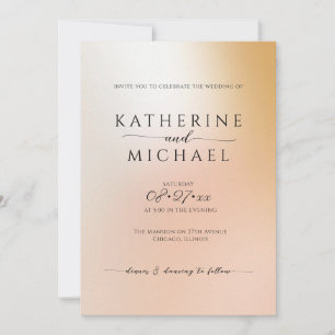 Convites Casamento minimalista de Ombre