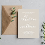 Convites Casamento Minimalista de Ostra Real 1<br><div class="desc">Este simples e maravilhoso convite de casamento é perfeito para o minimalista de todos nós! Por favor,  entre em contato comigo se você quiser ajuda para personalizar a parte de texto deste convite para casamento.</div>