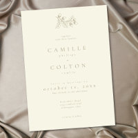 Casamento Minimalista de Outono com Folha e Bolota