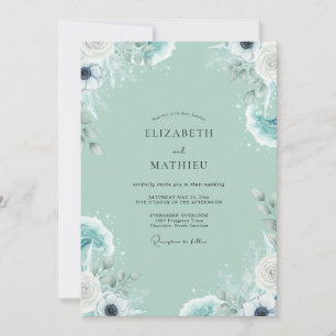 Convites Casamento Minimalista de Ranunculus Pintados com S