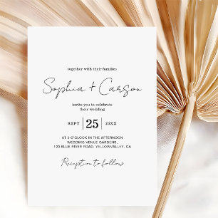 Convites Casamento Minimalista de Script de Caligrafia Mode
