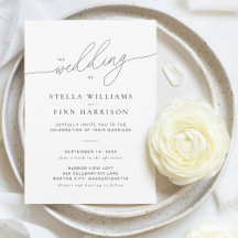 Casamento Minimalista de Script Elegante Moderno