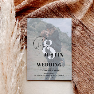 Convites Casamento minimalista de sobreposição de fotos em