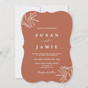 Convites Casamento minimalista de terracotta moderno