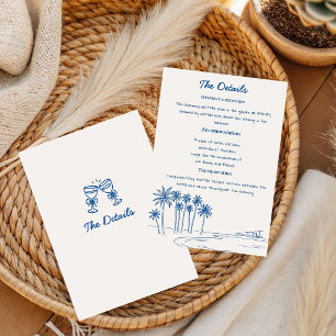 Convites Casamento Minimalista de Verão Romântico Palma Cap