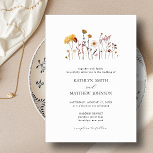 Convites Casamento Minimalista de Wildflower Boho